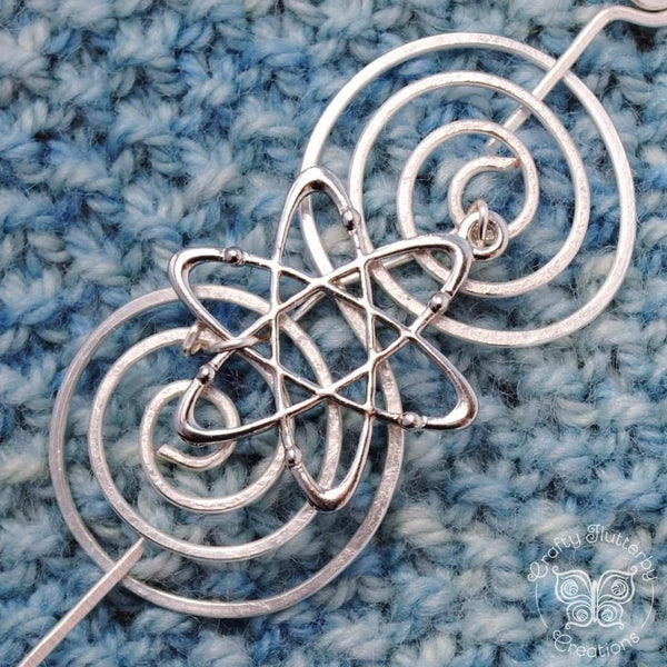 Atomic Shawl Pin Charmed Silver Crafty Flutterby Creations