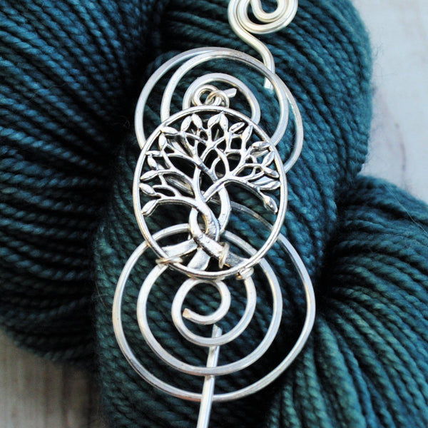 DNA Shawl Pin - Charmed Silver