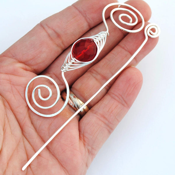  Circle With A Twist Shawl Pin, Sterling Silver