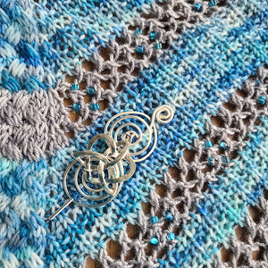 Celtic Knot Heart Shawl Pin - Charmed Silver