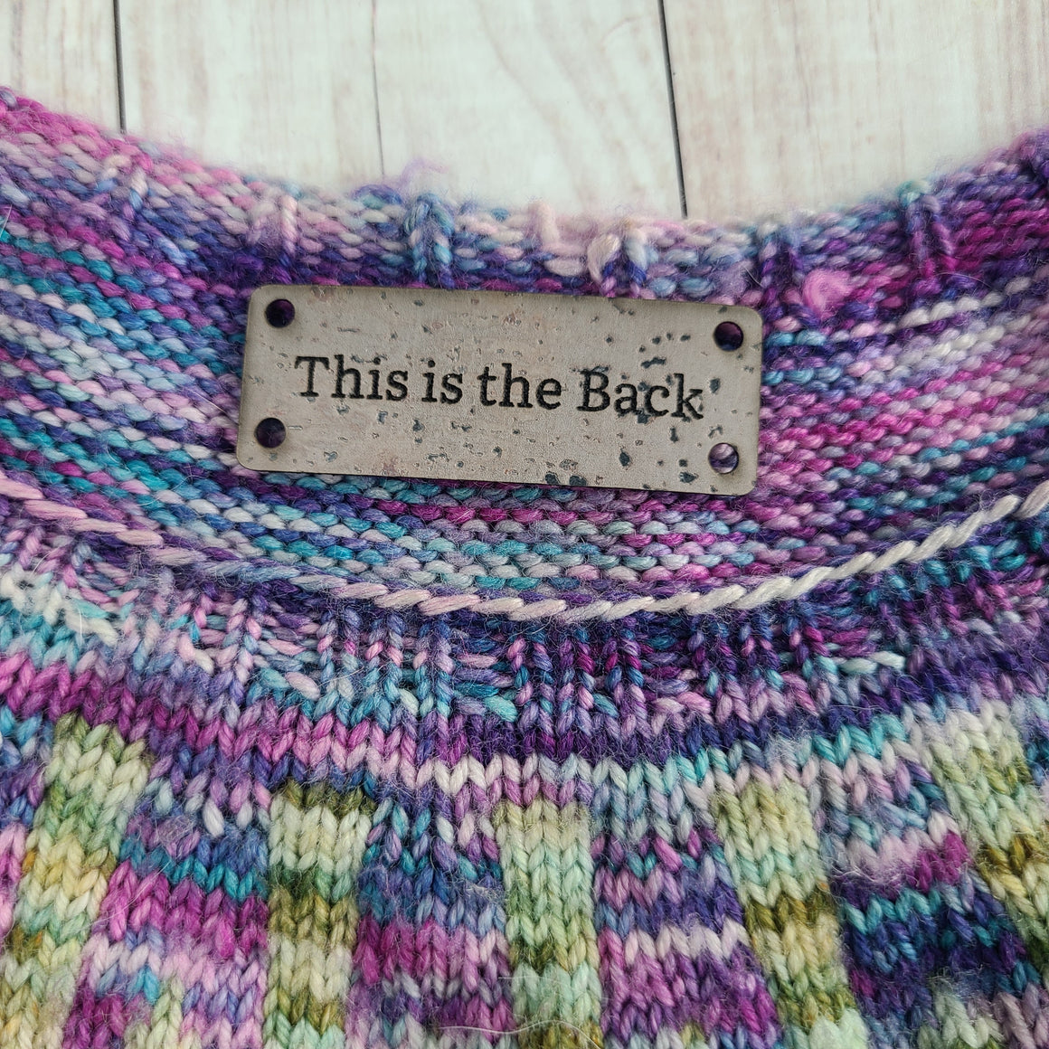 Sweater Back Indicator - Sew on Tags - Cork