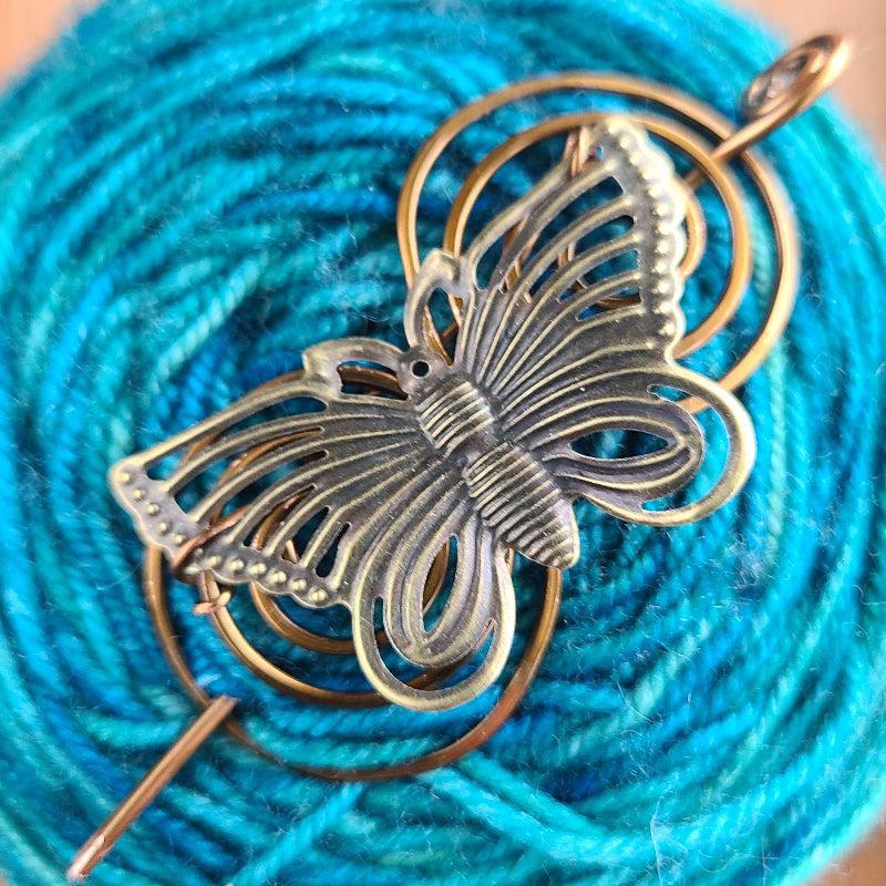 Butterfly Shawl Pin - Charmed Bronze