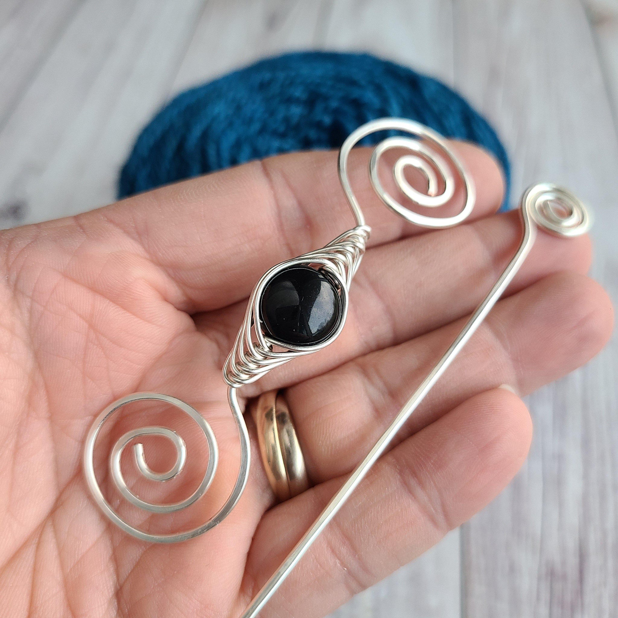 Black Shimmer Shawl Pin - Noteworthy Classic