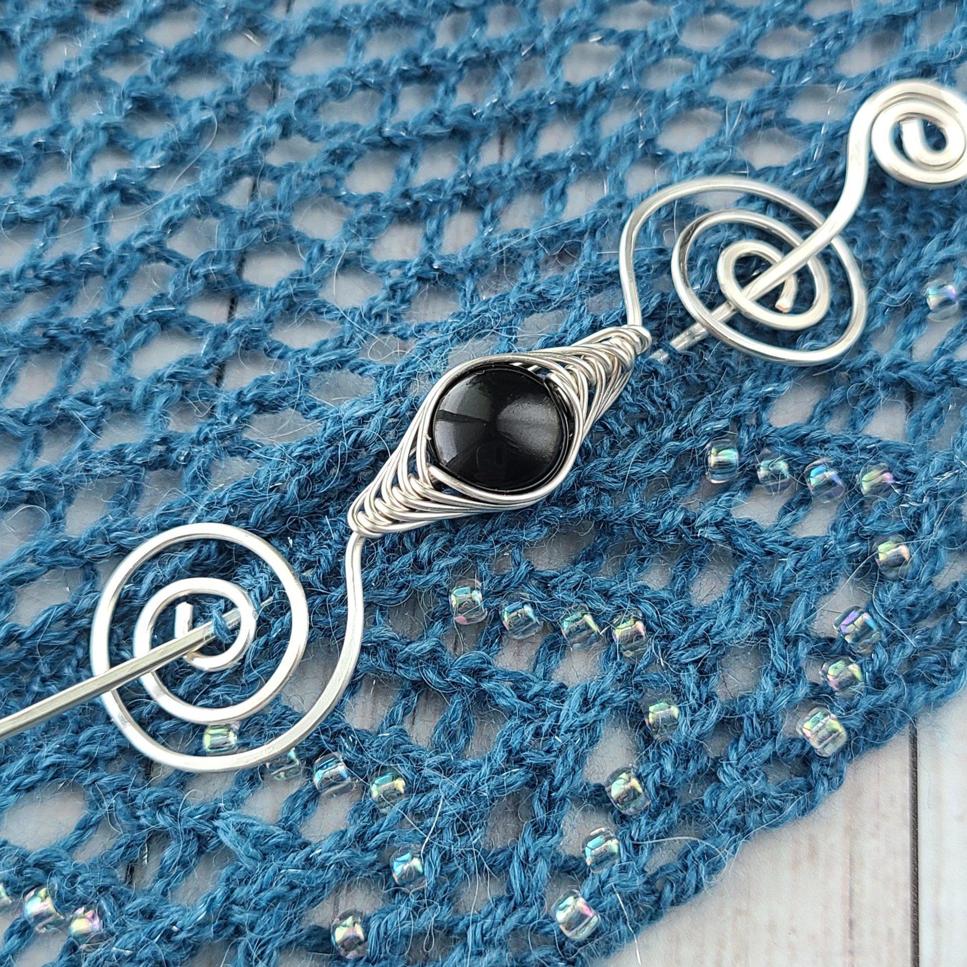 Black Shimmer Shawl Pin - Noteworthy Classic